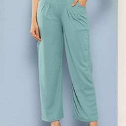 BAESD Women Pleated Parallel Trousers-image-72