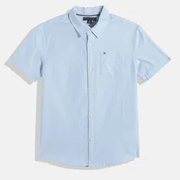 Tommy Hilfiger Boys Solid Opaque Oxford Weave Casual Shirt-image-72