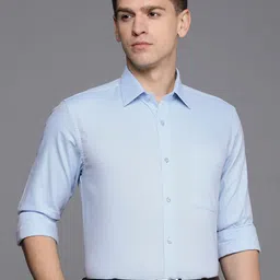 Raymond Self Design Slim Fit Pure Cotton Formal Shirt-image-9
