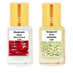 Menjewell Unisex Rose Fresh &  Jasmine Attar 5 ml Each Pack of 2-47