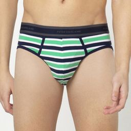 Peter England Men Green & Navy Blue Striped Basic Briefs PIWBGR9146014-image-97