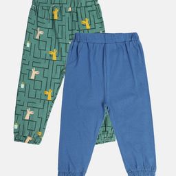 MINI KLUB Infant Boys  Pack Of 2 Cotton Mid-Rise Lounge Pants-image-12