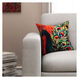 Sej By Nisha Gupta Abstract Premium 16 By 16 Cushion Cover- Green-image-61