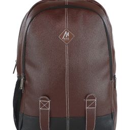 Mike Bags Octane Faux Leather Laptop Backpack Dark Brown - Height 18 Inch-image-97