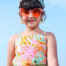 Bonfino 100% Viscose Sleeveless Tropical Printed Top - Multicolour-picture-47