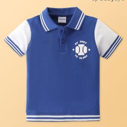 Babyoye 100% Cotton Half Sleeves Polo T-Shirt Ball Print - Blue-picture-29