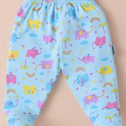 Child World Interlock Knit Bootie Legging with Elephant Print - Sky Blue-image-83