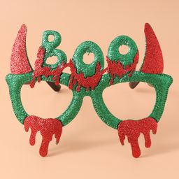 Text Designed Halloween Photo Props Sunglasses - Green-71