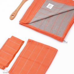 Doctor Towels Pack Of 4 Banana Double Cloth Coordinating Face Towels With Hand & Bath Towel - Rustic Orange-84
