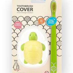 Flipper Toothbrush &Brush CoverFun Animal Turtle - Olive Green-image-7