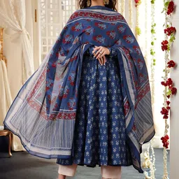 Moda Rapido Women Floral Printed Anarkali Kurta with Trousers & Dupatta-picture-9