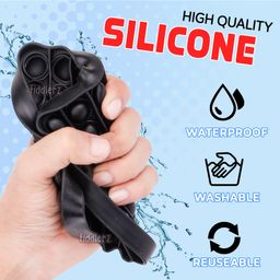 Fiddlerz Square and Round Shaped Pop Bubble Stress Relieving Silicone Pop It Fidget Toy Pack of 2 - Multicolor image 2