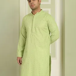 LEMONX Men Embroidered Sequinned Kurta-picture-15
