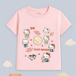 Kidbea Girls Graphic Printed Round Neck Cotton T-shirt-image-32