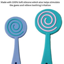 Enorme Silicone Lolipop Shape Multicolor Teething Soft Teether and Ring Style Food Fruit Feeder Nibbler Pacifier for Babies image 4