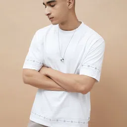 Fame Forever by Lifestyle Men Geometric Printed Round Neck Cotton Relaxed Fit T-shirt-image-33