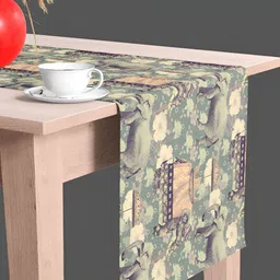 ArtzFolio Green Velvet Dining Center Table Runner-50