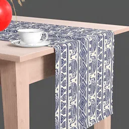 ArtzFolio White & Blue Digital Printed Table Runner-21