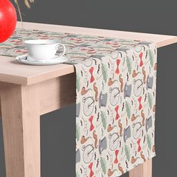 ArtzFolio Off White & Grey Digital Printed Table Runner-38