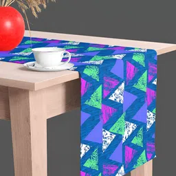 ArtzFolio Blue Geometric Printed Table Runner-20