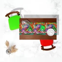 ArtzFolio Red & Green Printed Table Runner-20