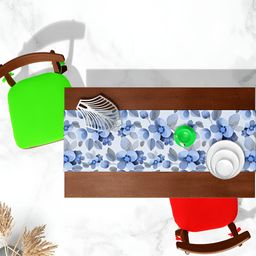 ArtzFolio Blue & White Floral Printed Table Runner-58