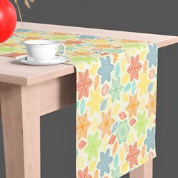 ArtzFolio Multicoloured Floral Printed Velvet Table Runner-2