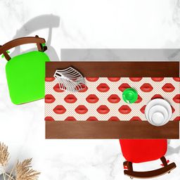 ArtzFolio White & Red Digital Printed Table Runner-39