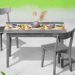 ArtzFolio Off White & Blue Digital Printed Table Runner-45