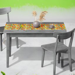 ArtzFolio Red & Green Geometric Printed Velvet Table Runner-27