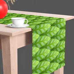ArtzFolio Green Geometric Printed Edge To Edge Table Runner-7