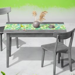 ArtzFolio Cream Colored & Green Digital Printed Table Runner-34