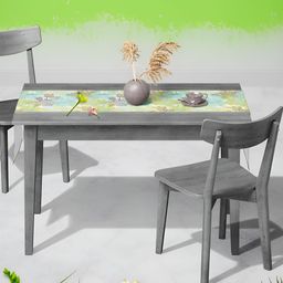 ArtzFolio White & Green Floral Printed Table Runner-35