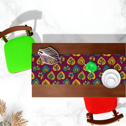 ArtzFolio Purple & Yellow Printed Table Runner-43