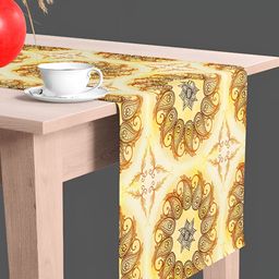 ArtzFolio Paisley & Ethnic Motifs Print Velvet Dining Centre Table Runner-21