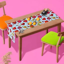 ArtzFolio Red & Blue Printed Table Runner-21
