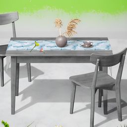 ArtzFolio Blue Digital Printed Velvet Table Runner-11