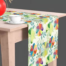 ArtzFolio White & Green Floral Printed Table Runners-16