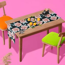 ArtzFolio Green Cream Floral Printed Table Runner-14