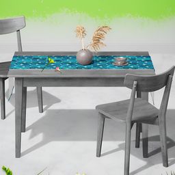ArtzFolio Blue Quirky Printed Velvet Table Runner-56