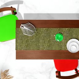 ArtzFolio Green & White Quirky Printed Table Runner-38
