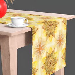 ArtzFolio Brown & Yellow Floral Printed Table Runner-14