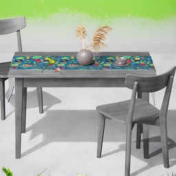 ArtzFolio Quirky Print Velvet Dining Centre Table Runner-30