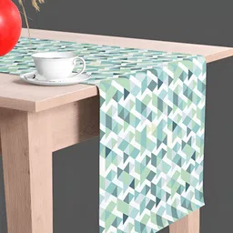 ArtzFolio White & Blue Digital Printed Table Runner-40