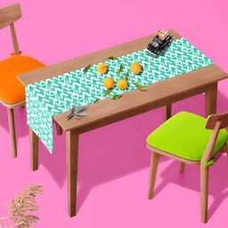 ArtzFolio Green & White Digital Quirky Printed Table Runner-17