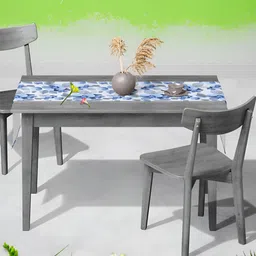 ArtzFolio Blue Quirky Printed Velvet Table Runner-58