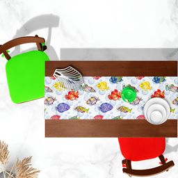 ArtzFolio Blue & Red Printed Table Runner for Table Runner-54