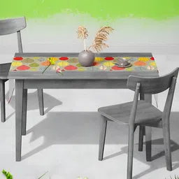 ArtzFolio Grey & Yellow Geometric Printed Table Runner-13