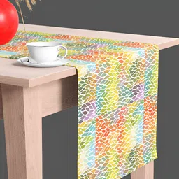 ArtzFolio Green & Yellow Digital Printed Table Runner-13