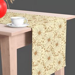 ArtzFolio Cream & Brown Abstract Printed Table Runner-28